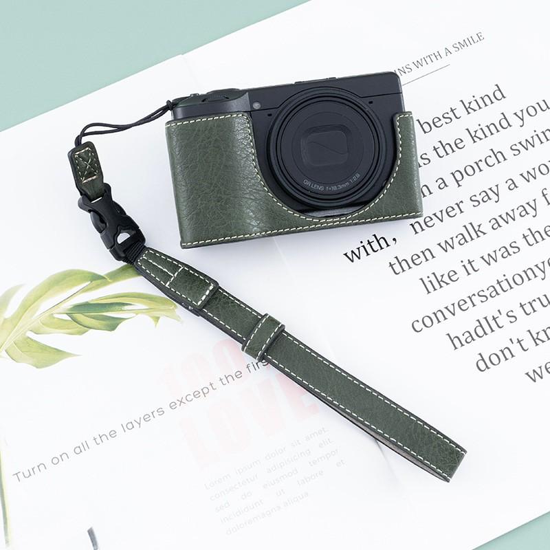 PU Leather Camera Case Ricoh GR3 GR3X GR4 Compact Digital With Adjustable Strap Shoulder Wrist