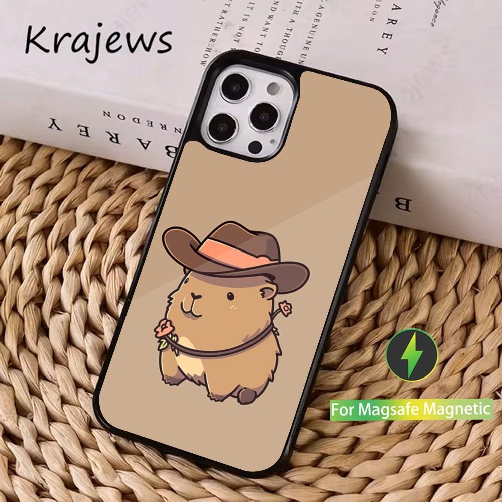 Cute C-Capybara F-Funny Phone Case  For iPhone 16,15,14,13,12,11,Pro,Max,Plus,Mini, Magsafe,Magnetic Wireless Charging Case