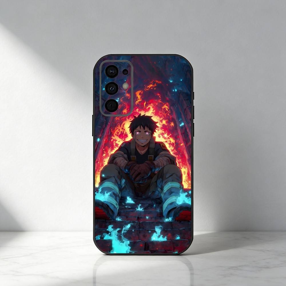 

F-Force F-Fire S-Shinra Kusakabe Phone Case For Samsung S25,S24,S21,S22,S23,S30,Ultra,S20,Plus,Fe,Note,5G Black Cover Samsung S24Plus