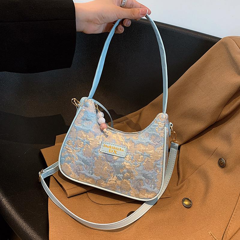 

Модная французская женская сумка-тоут для девочек, сумка для подмышек, большая вместимость, женская сумка для пельменей, напечатанное украшение, холст