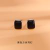 Black Geometric Stud Earrings Simple Fashion Versatile Ear Jewelry For Women