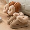 Imitation Suede Velvet Package with Large Hair Mouth Shoes, Men and Women Couples Thick-soled Padded Shoes, Snow Boots
