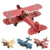 Metal Construction Airplane Model Ornament Vintage Vintage Biplane Decoration  Desktop Decor