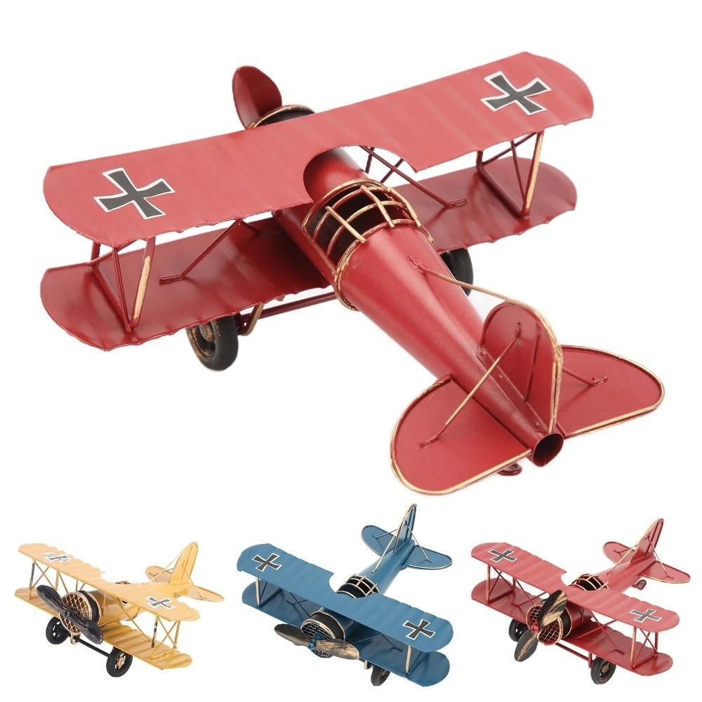 Wrought Iron Retro Metal Airplane Vintage Iron Aircraft Model Desktop Decor