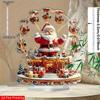 2D FlatBohemian Santa Claus Acrylic Desktop Decoration, Snowy Scene, Suitable for wall decoration, porch, room, villa, accents Home, Hallway, or Workp