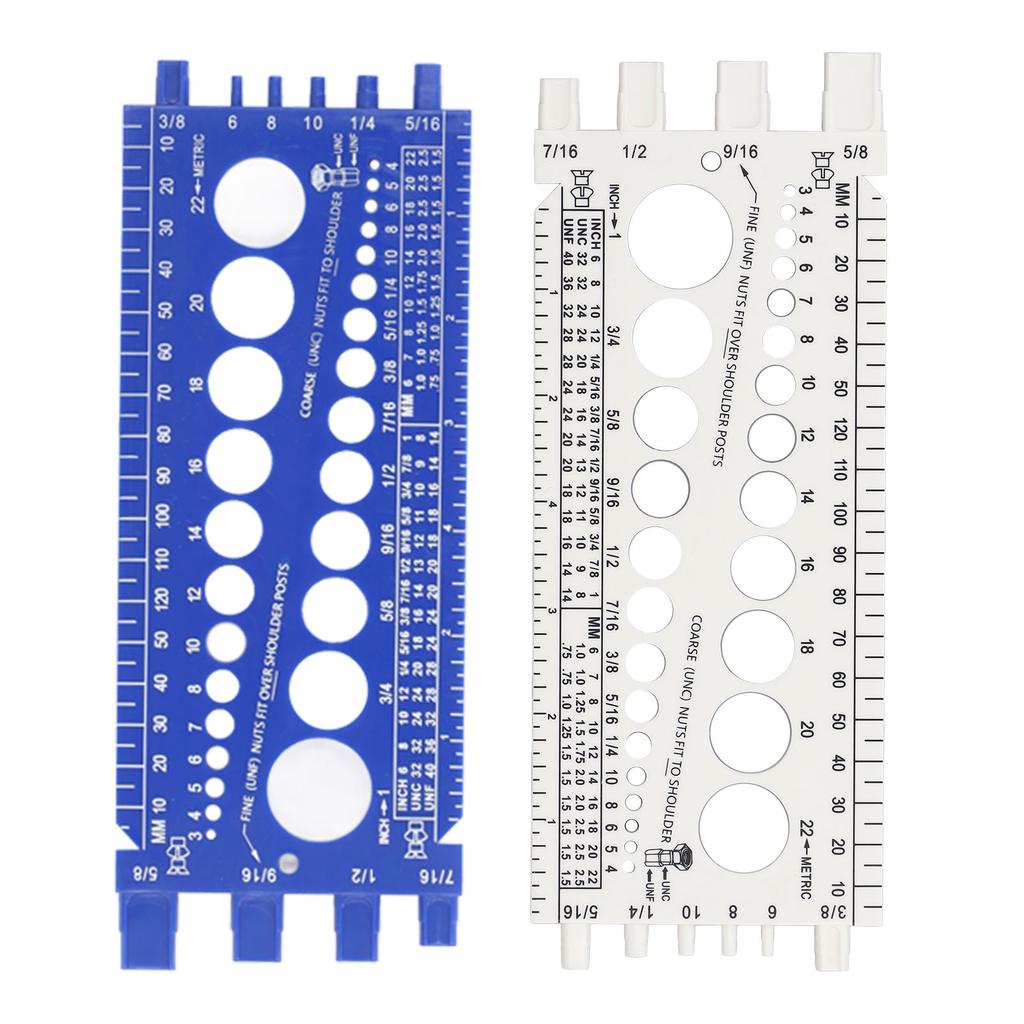 Nut Bolt Thread Gauge Checker M3 to M22 Metric and #4 to 3/4 Imperial Sizes Bolt and Nut Identifier