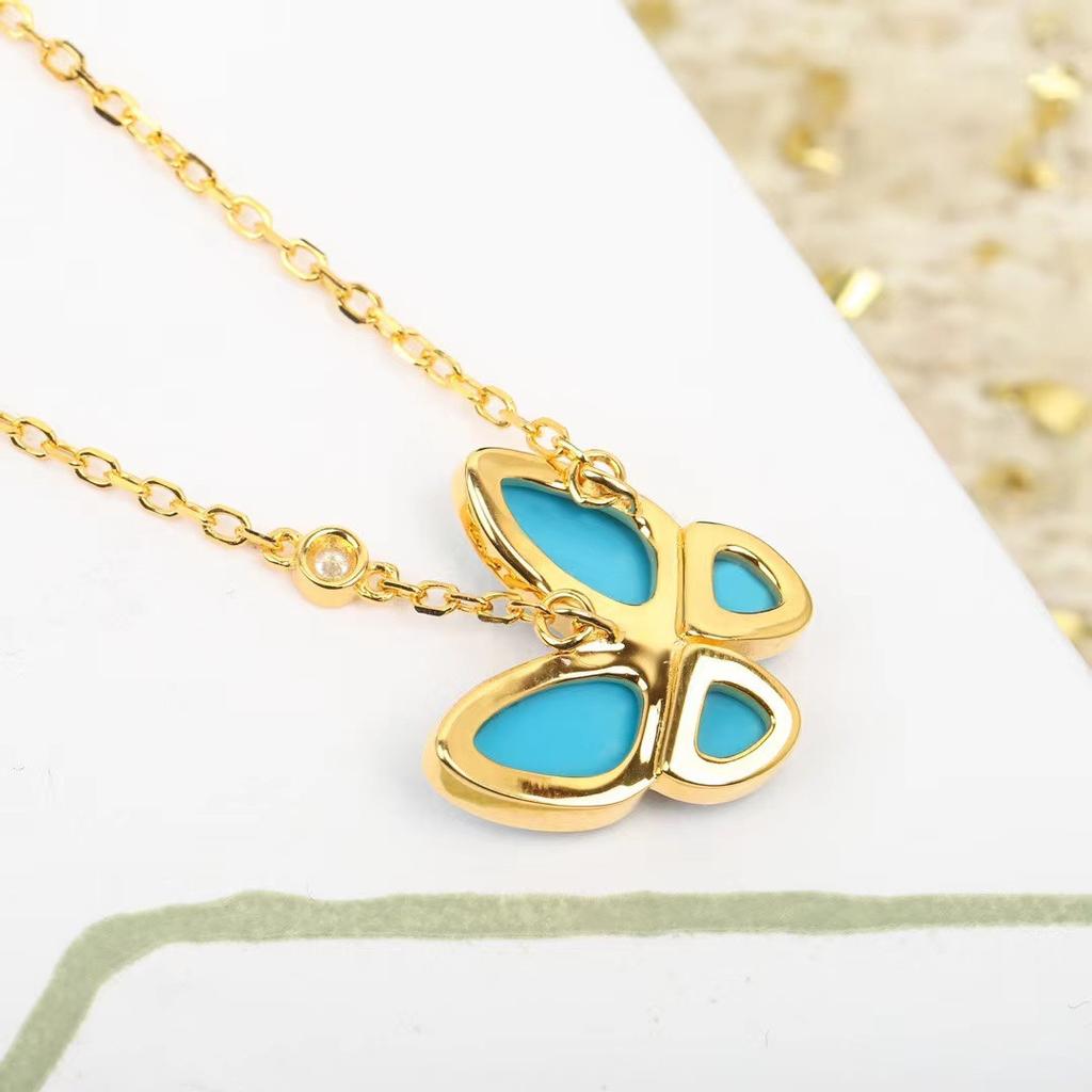 New Hot Brand Vintage Necklace Luxury Jewelry for Women Zircon Turquoise Anniversary Gifts Fashion Pure 925 Sliver Necklace