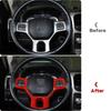 1x Steering Wheel Panel Cover Trim Accessories For Dodge Ram 1500 2010-2017 Red