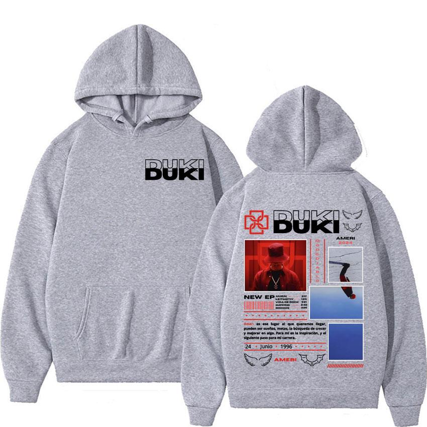 Rapper Duki Ameri 2024 Tour Grafik-Hoodies für Herren Damen Lässige Fleece Hochwertige Sweatshirts Harajuku Hip Hop Punk Pullover