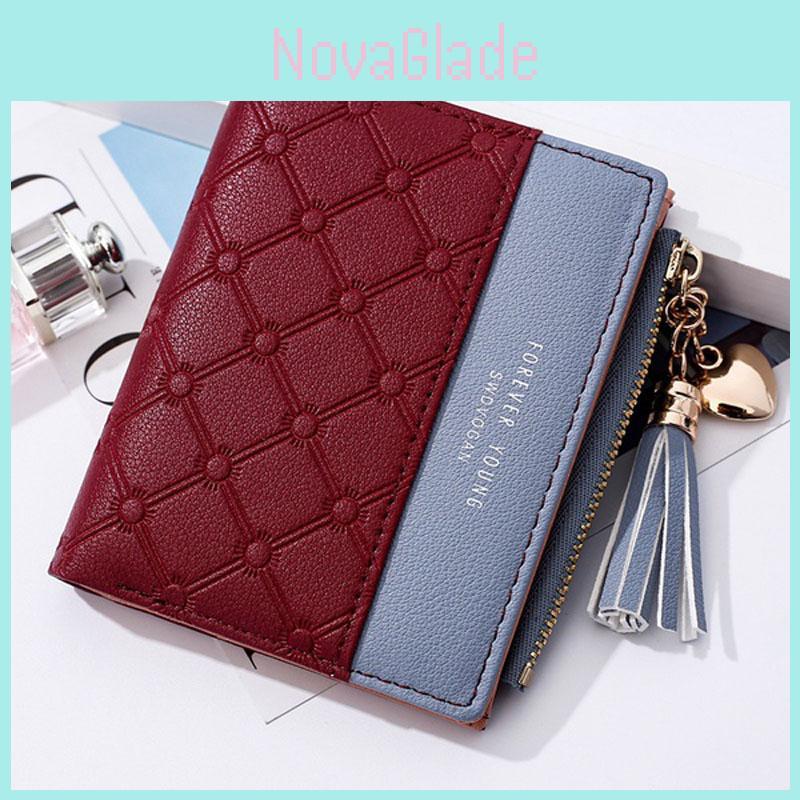 Stylish Women's Cute Embossed Pu Leather Wallet With Tassel Zippers And Coin Pocket