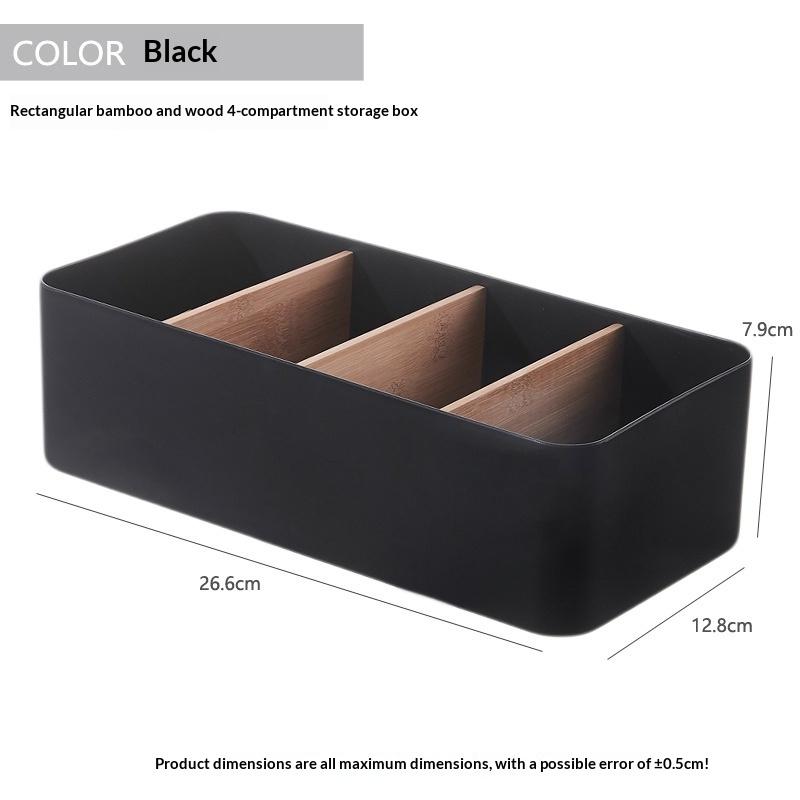 Multipurpose Desktop Storage Box Tv Remote Holder Wooden Table Organizer For Bedroom Living Room Household Detachable Partition