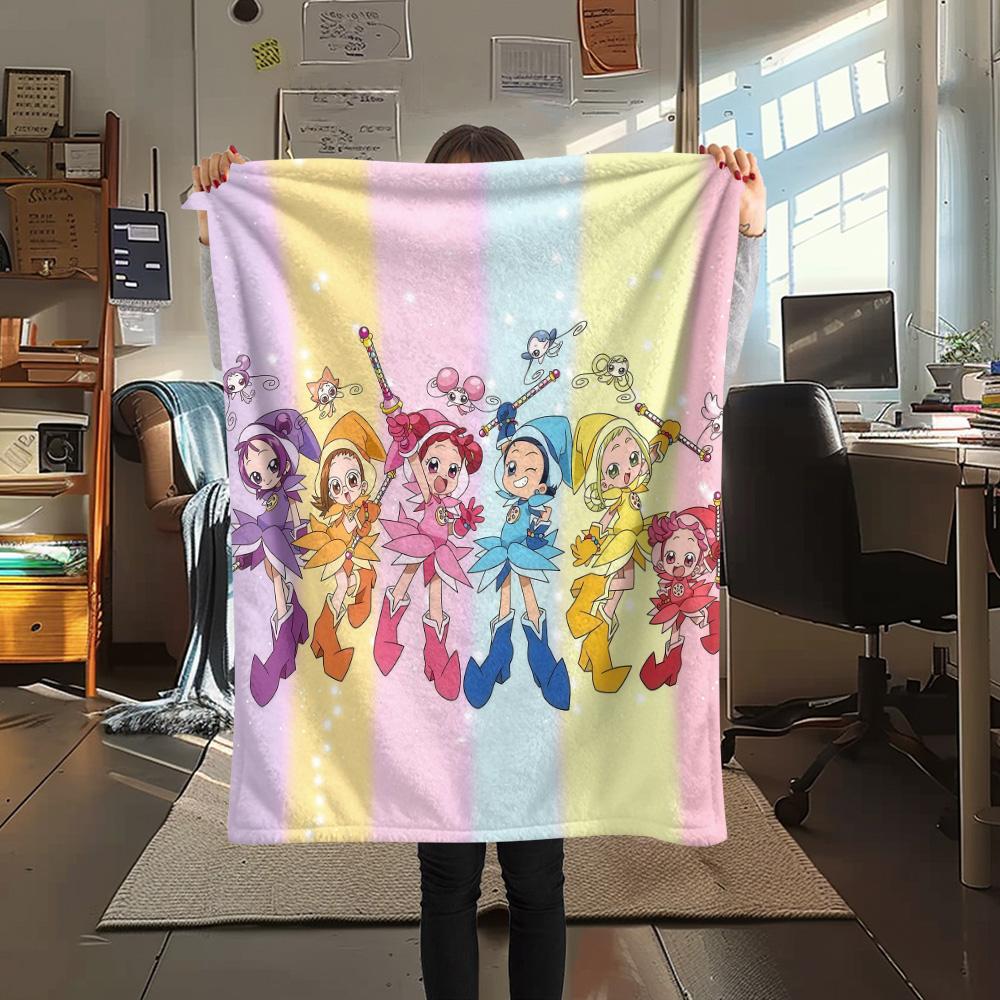 Ojamajo Doremi Flannel Blanket, High Quality Comfortable for All Seasons, Home Decor, Warmth and Comfort