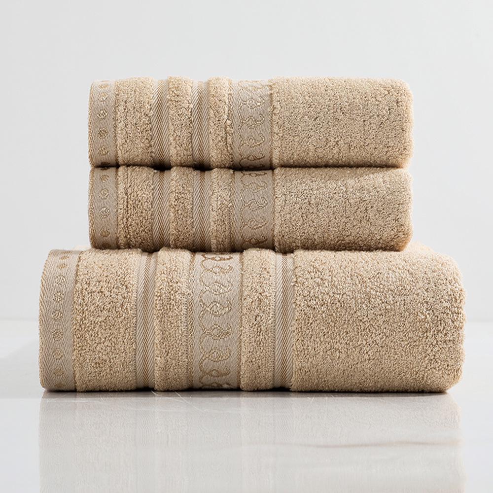 Thick Bamboo Fiber Jacquard Towel Set - Soft, Absorbent, Perfect for Baths, Beach, and Face Wash