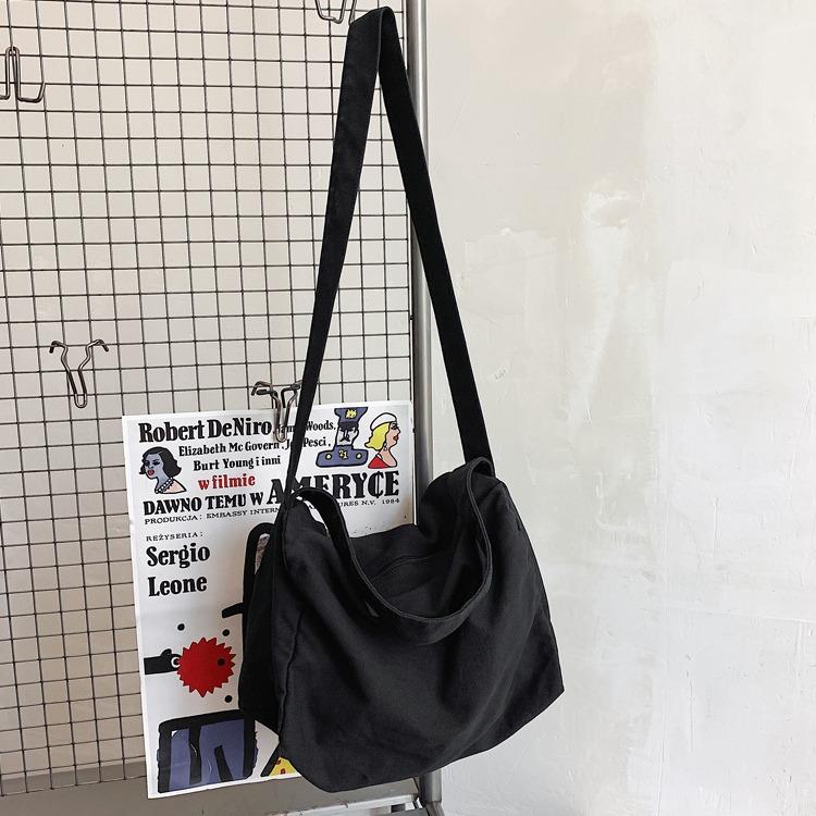 2025 versatile student large-capacity shoulder oblique span backpack washed and old canvas bag