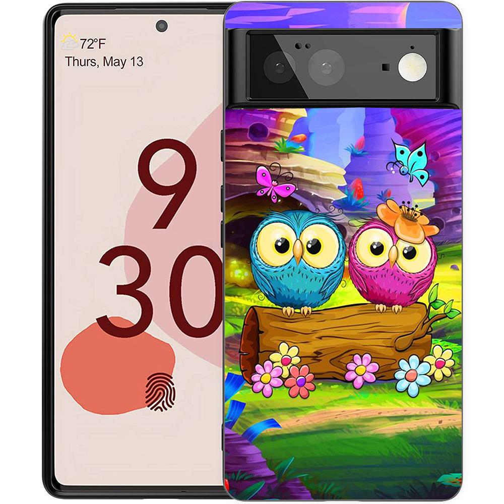 Cute Cartoon Owl Phone Case Cover for Google Pixel 8 7 6 7A 6A Pro 5G Shockproof Silicone Soft 9 Pro XL 8 Pro 5G Shell Coque Bag