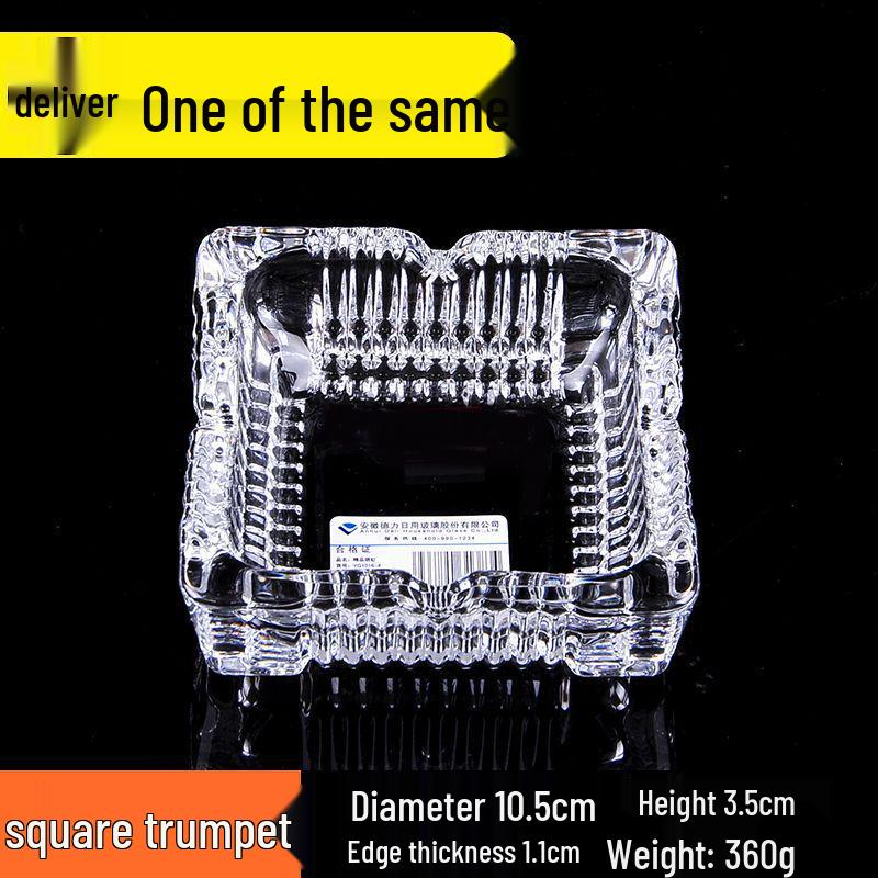 Premium Anti-Fly Ash Crystal Glass Ashtray for Stylish Living Rooms