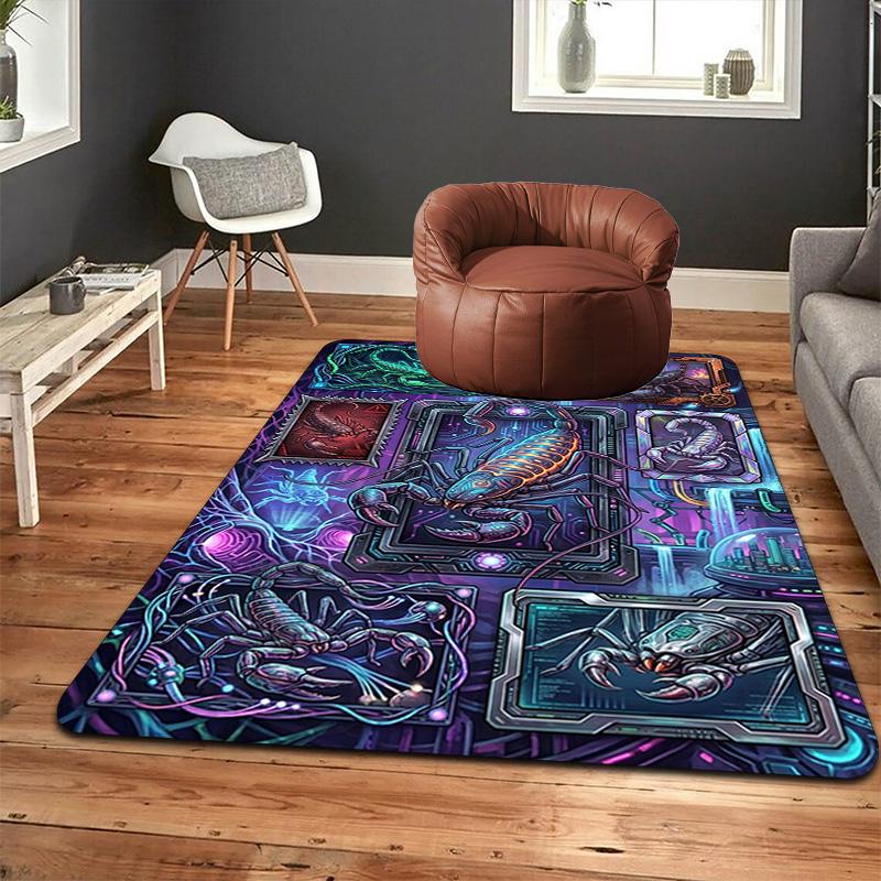 Cybernetic Scorpion Evolution Pattern Rug Floor Mat for Living Room or Bedroom Soft and Comfortable Carpet a Gift for Birthday and Holiday.