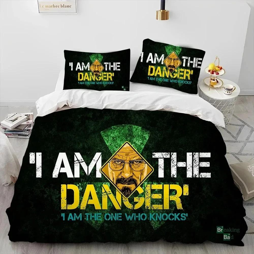 3D Breaking Bad Walter Hartwell Comforter Bedding Set,Duvet Cover Bed Set Quilt Cover Pillowcase,King Queen Size Bedding Set Boy
