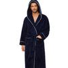 Men's Hooded Robes Full Length Spa Bathrobes Soft House Sleepwear Coat with Pockets Winter Warm Plush Fleece Robe Hooded Fluffy Robes for Men