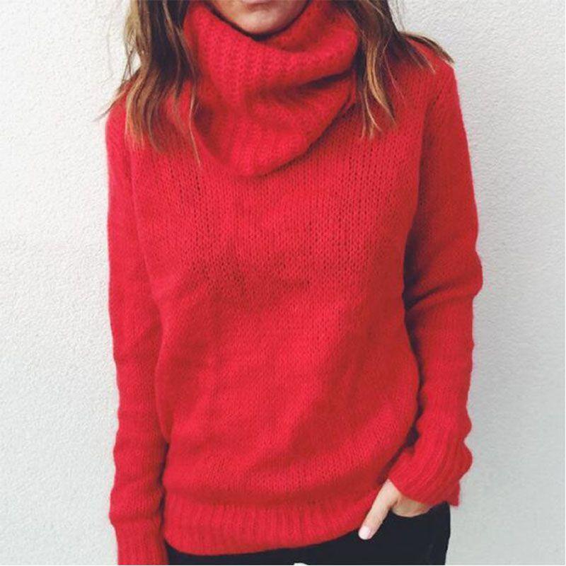 Elegant Women Winter Warm Turtleneck Sweater Pullover Perfect For Cold Days