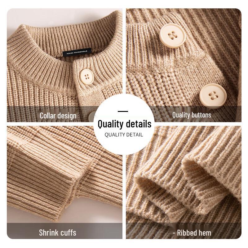 Mark Fairwhale Men's Retro Henley Button Knit Sweater