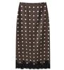 Gonne Lunghe in Pizzo da Donna Talenza Moda Vita Alta Patchwork Pois Gonna di Raso Elegante Festa Y2K Casual Chic Gonna da Donna