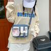 Vintage cute transparent card girl student contrasting color messenger bag Japanese small bag woman