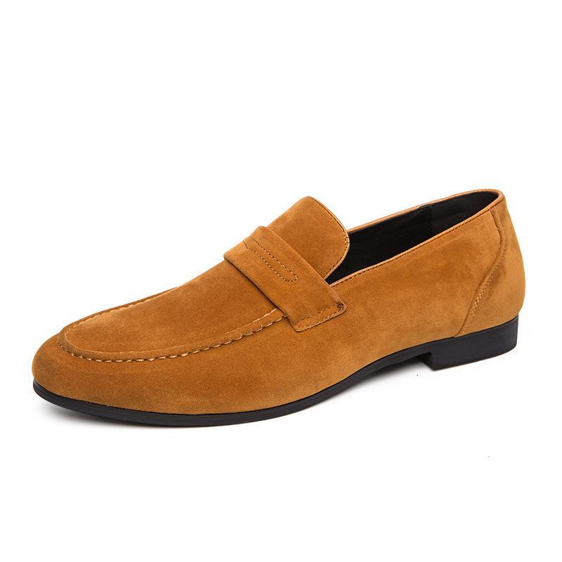 Men s Large Size Suede Loafers: Casual British Style Slip-on Shoes 44