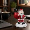 Christmas Gift for Family Santa Claus Statue Pen Holder, Mini Potted Plant Desk Organizer Seasonal Tabletop Decor Christmas, Festive Holiday