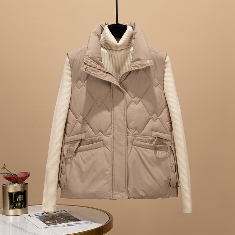 Autumn and Winter New Vest Women's Short Fashion Cotton Vest Loose Thickened Student Vest