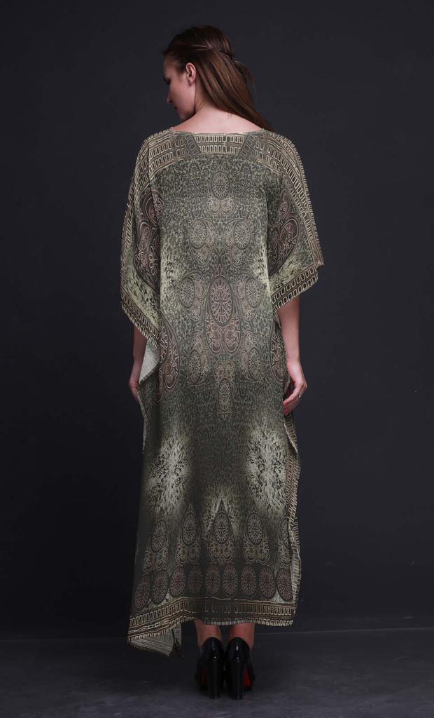 Phagun Floral & Paisley Long Caftan Maxi Dress Beach Swimwear Cover Up Womens