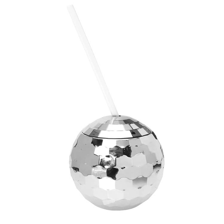 

Plastic Disco Ball Drinkware With Glitter Effect For Party Events And Gift Ideas серебряный