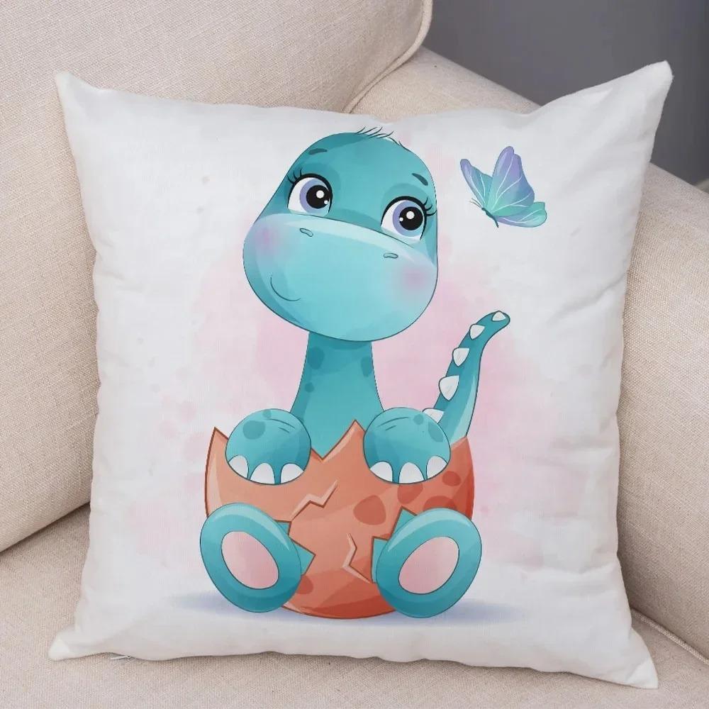 Cartoon Jurassic Dinosaur Decorative Pillowcase Car Ornaments Office Living Room Sofa Home Pillowcase