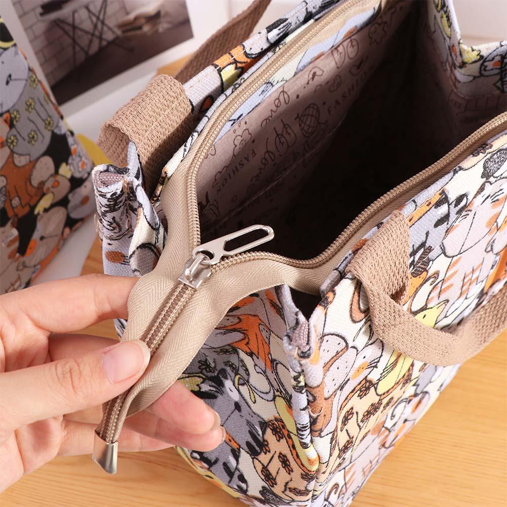 Large Capacity Portable Mommy Bag Storage Bag Canvas Handbag Cute Cartoon Lunch Bags  Streetwear