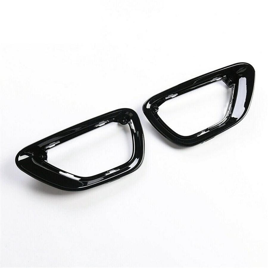 For 2014-17 Jeep Grand Cherokee Front Fog Light Covers Fog Lamp Frame Trim Black