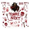 Halloween Horror Static Window Sticker Bloody Skull Blood Handprint Grim Reaper Sticker Secret Room Haunted House Window Atmosphere Decoration