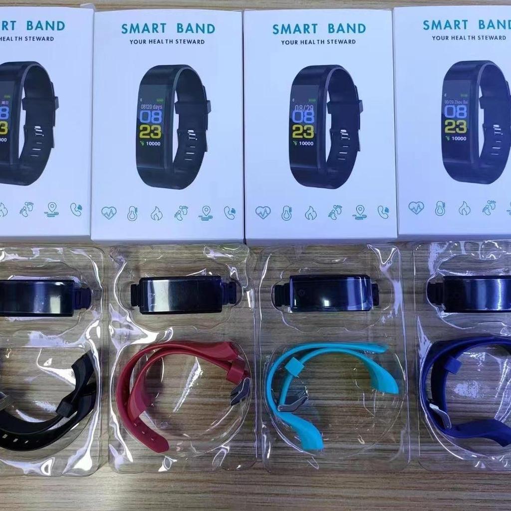 Braccialetto Smart ID115 Plus con Schermo a Colori - Pedometro Sportivo Impermeabile con Sincronizzazione Bluetooth, Monitoraggio Frequenza Cardiaca e Pressione Sanguigna