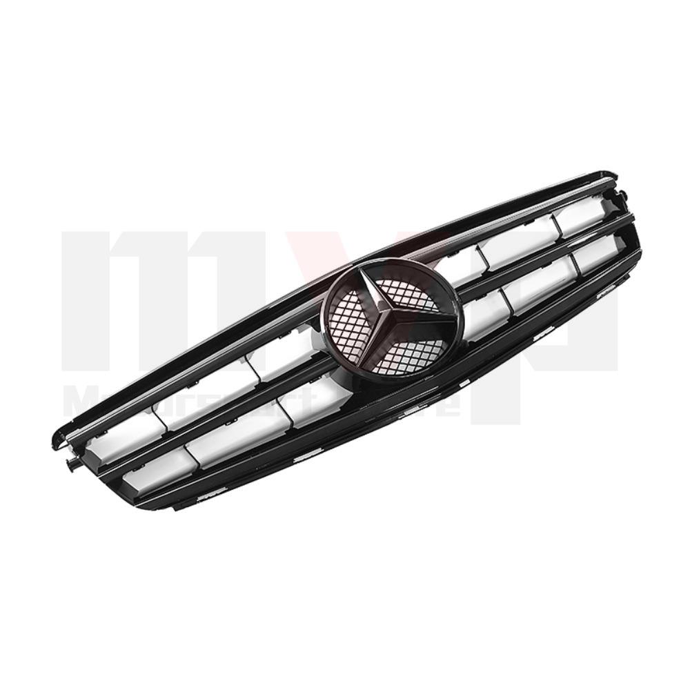 FCM5 Glossy Black Sport Style Racing Grille With OE Style Star Emblem Logo For Mercedes Benz C W204 08-14 C200 C230 C250 Bumper Grill