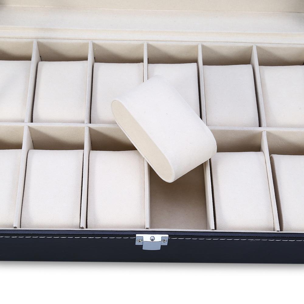 2020 New Fashion 12 Gids Leather Watch Box Jewelry Display Box Watches Case Jewelry Storage Organized Cajas Para Relojes