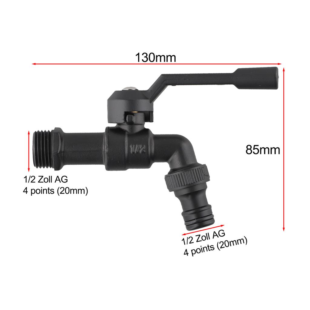 1Pcs Outdoor Garden Black Water Faucet Black Brass Garden Hose Faucet Antifreeze Faucet Double Outlet Single Export Tap Faucet