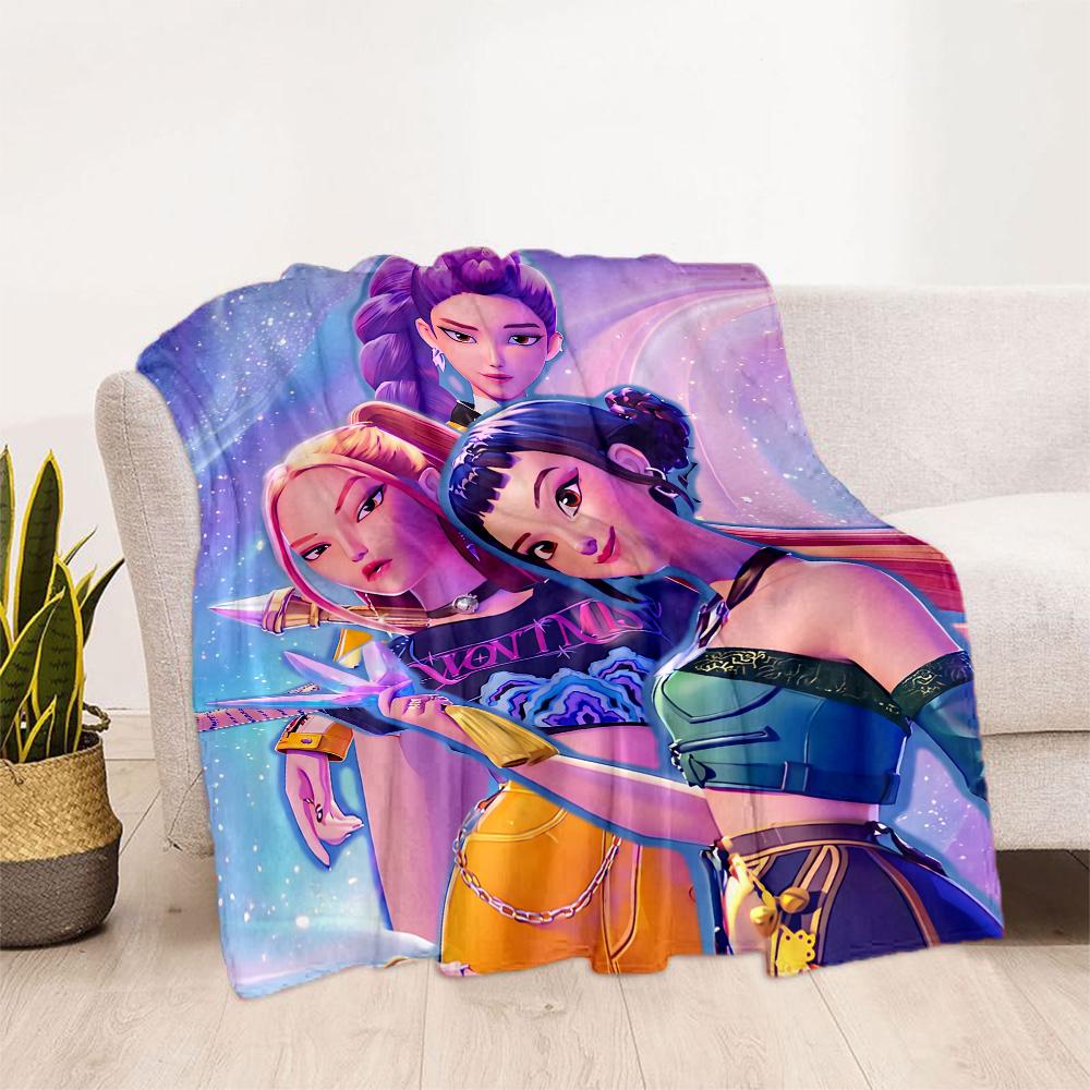 K-pop Demon Hunters Blanket Soft Warm Cozy Great for Bed Chair Livingroom Four Seasons Universal Stylish Decor Best Holiday Gift for Friends Family