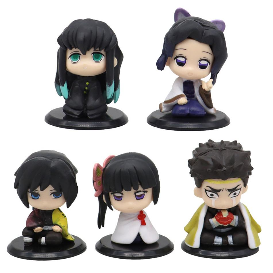 Anime Q Version Demon Slayer Sitting Ghost Doll Tanjiro Nidouzi Inosuke Zenizu Figure Action Figure Movie Model Toys Doll