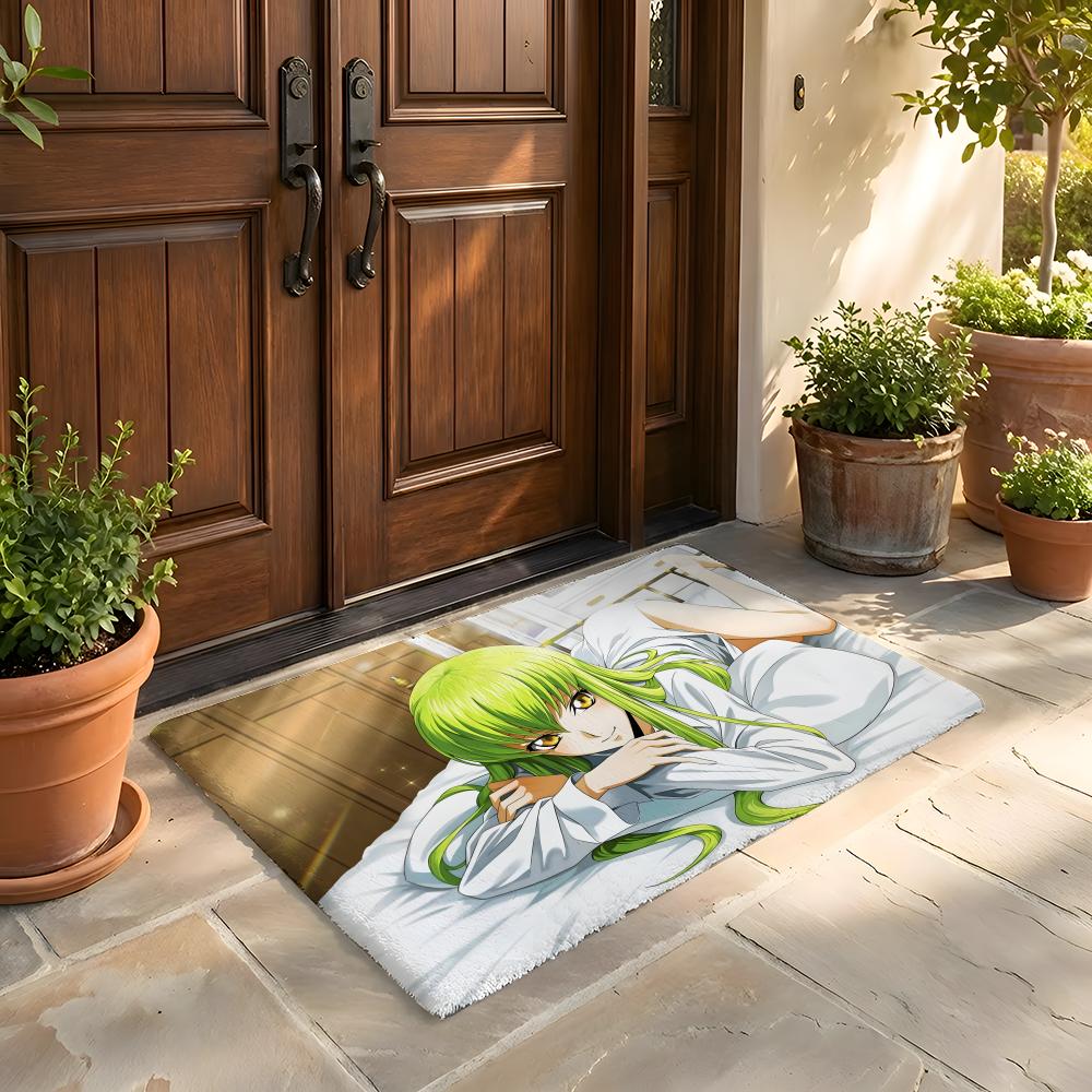 Floor Mat Soft Flannel Rug Non Slip Absorbent Mat for Bathroom Bedroom Home Decor C Code Geass