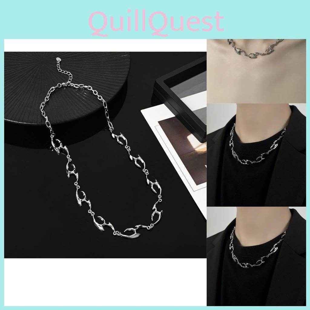 Fashionable Geometric Pattern Necklace Modern Urban Chic Jewelry Unisex Cool Neck Chain