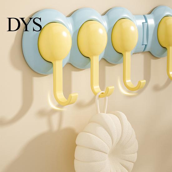 Adhesive Wall Hooks Punch-Free Hook Rack, Self Multi-Hook Organizer, Waterproof Heavy Duty 180 Degree Rotating Storage Hanger for Bathroom And