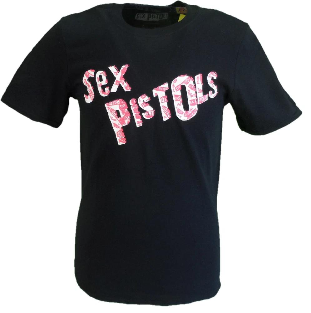 Unisexs Black Official Sex Pistols Multi Logo T Shirt S