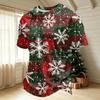 Men's Quick-Dry Round Neck Short Sleeve T-Shirt with Christmas Print for Holiday Party