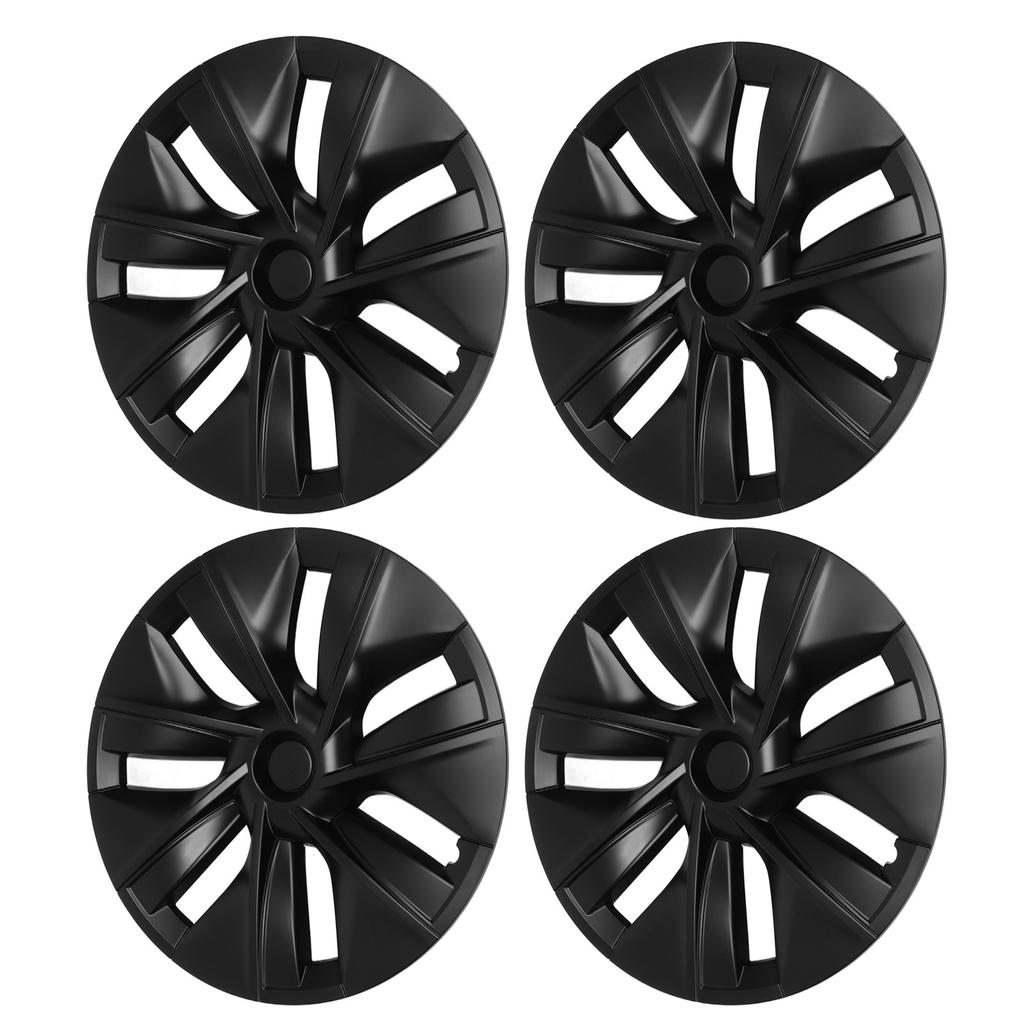 4pcs 19in Wheel Hub Cap Matte Black Sporty Design Replacement for Tesla Model Y 2020?2022