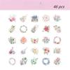 46 Pcs/Pack Kawaii Japanese Decoracion  Flower Stickers Scrapbooking Flakes Journal Cute Diary Stationery School Supplies