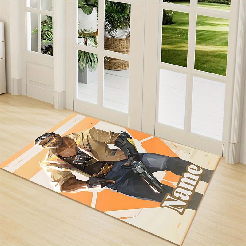 Custom Name Arsenal Roses Artwork Carpet Rug Customizable Soft Washable Anti-Slip Home Living Room Sofa Mats Personalized Rug. 0909140